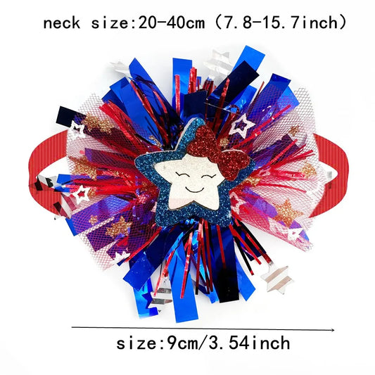 50pcs American Independence Day Pet Bowtie Small Dog Neckties Cat Puppy Party Decorations Bowties Adjustable Dog Collar Grooming AnniePaw Wear