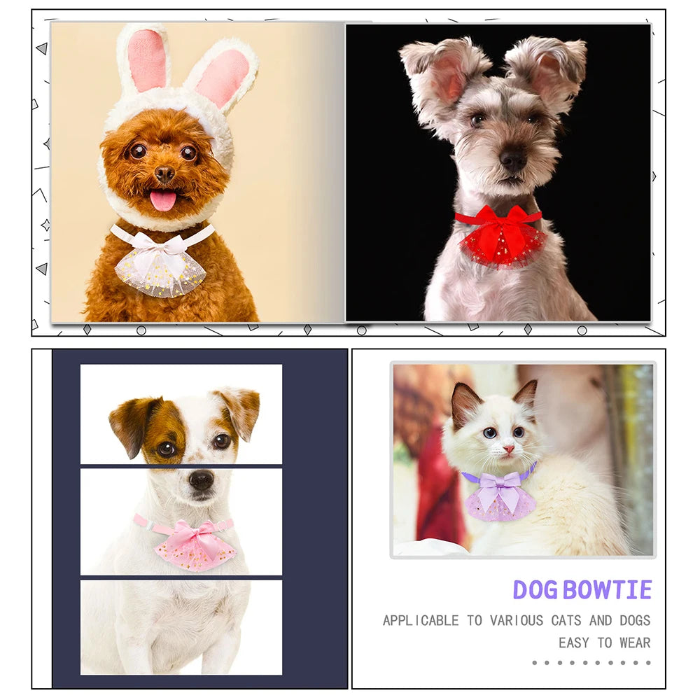 AnniePaw 50/100pcs Lace Dog Cat Bowties Fashion Grooming Accessories AnniePaw Wear