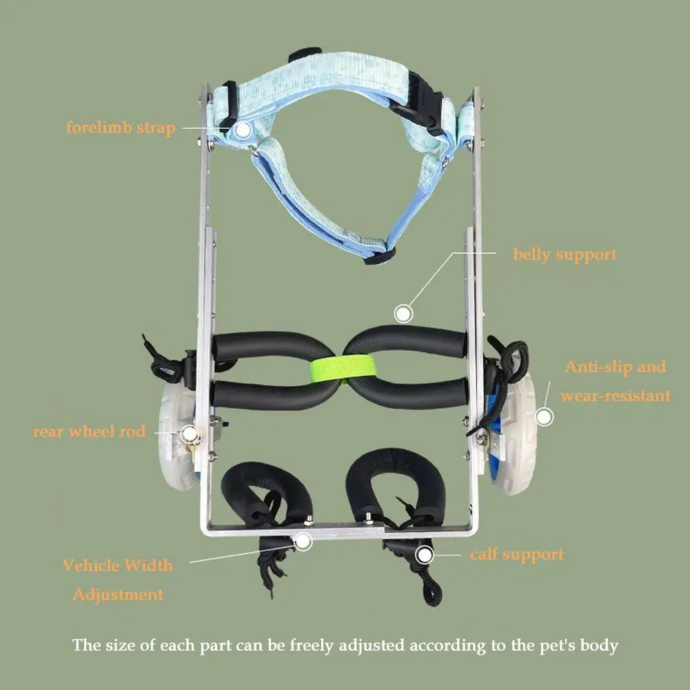 AnniePaw Adjustable 4-Wheel Dog Cart - Lightweight Mobility Cart for Hind Legs AnniePaw Wear
