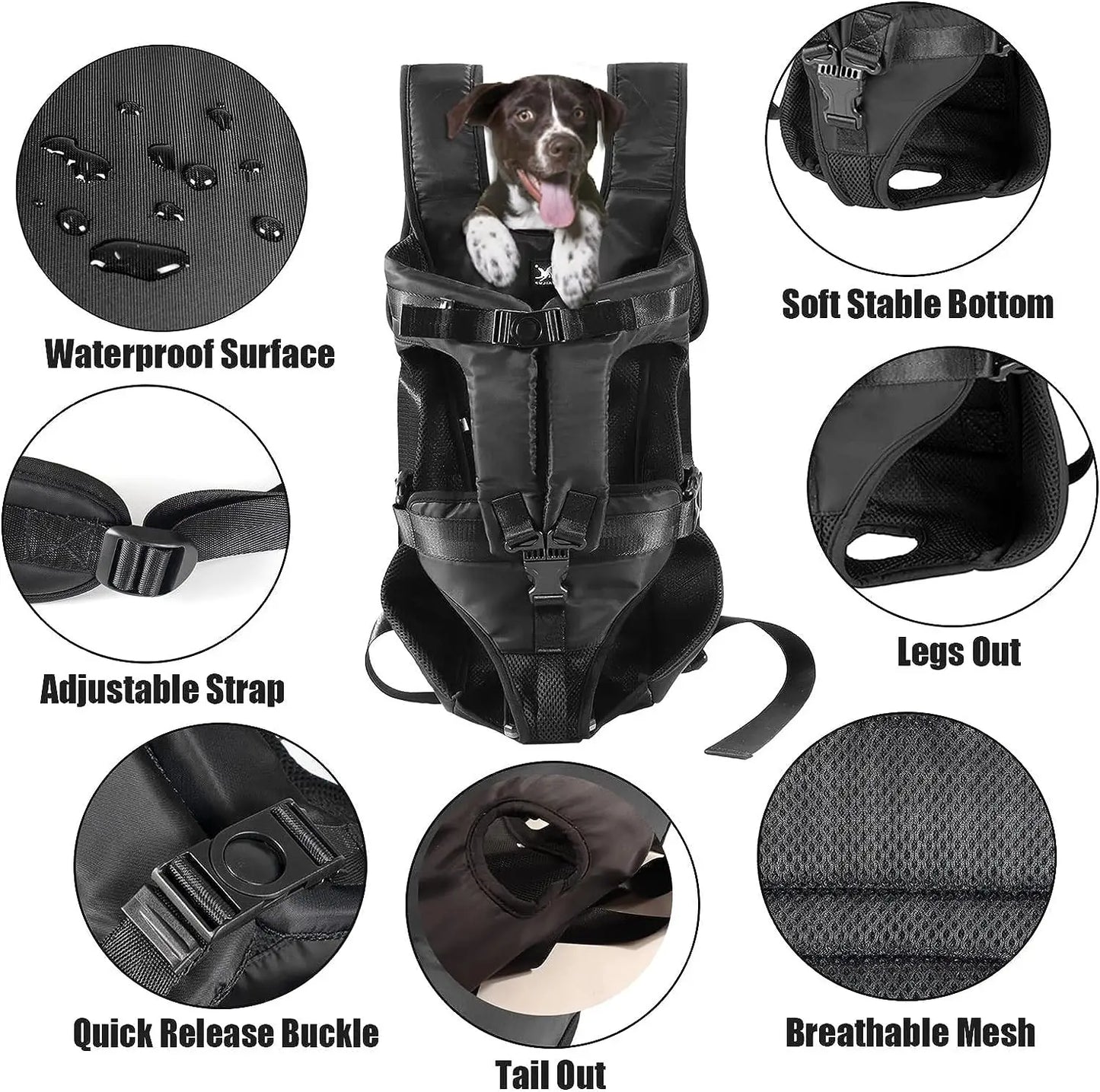 Anniepaw Portable Breathable Dog Bag Front Travel Adjustable Backpack Pet Carriers AnniePaw Wear