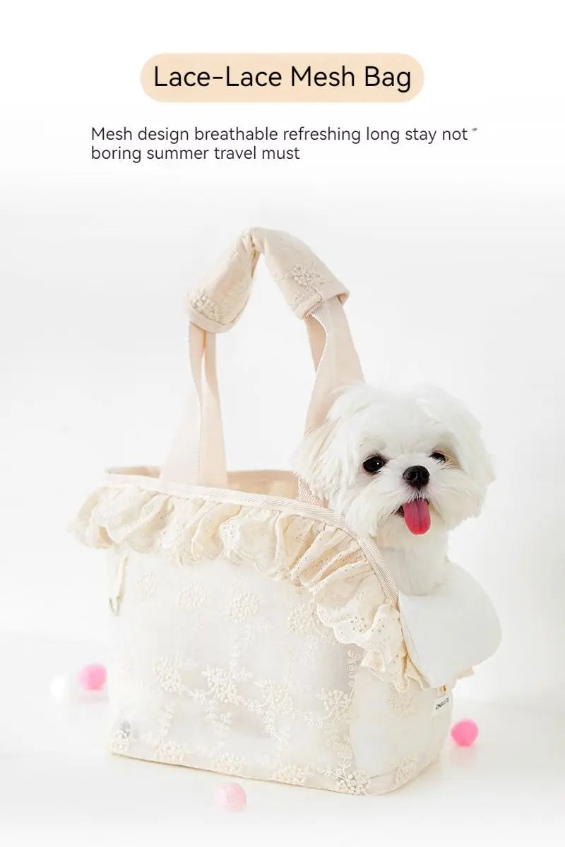 Anniepaw Onecute Puppy Carrier Dog Walking Pets  Accessories Bags Lace Handheld Shoulder for Cute Chihuahua Products AnniePaw Wear