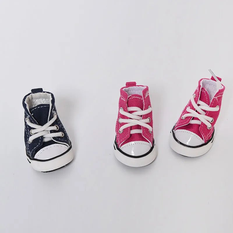 4 Pcs Anti-skidding Denim Canvas Dog Shoes Pet Shoes Waterproof Shoes Sneakers Breathable Booties For Dogs Socks Pet Supplies - Annie Paw WearShoes &Boots &SocksAnnie Paw Wear