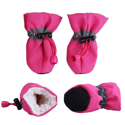 4pcs Anti skid Puppy Shoes Soft-soled Pet Dog Shoes Winter Waterproof - Annie Paw WearShoes &Boots &SocksAnniePaw Wear