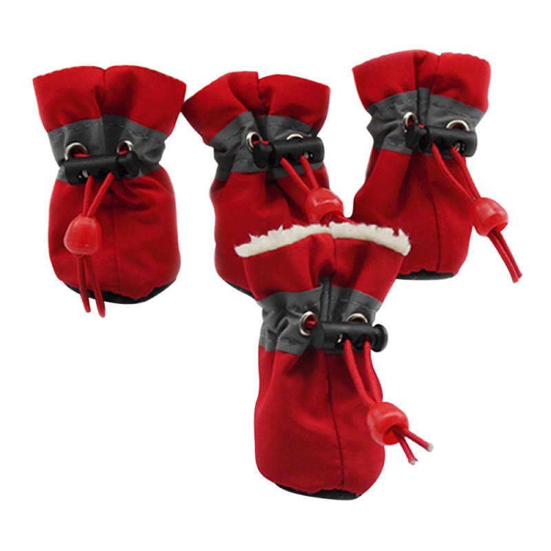 4pcs Anti skid Puppy Shoes Soft-soled Pet Dog Shoes Winter Waterproof - Annie Paw WearShoes &Boots &SocksAnniePaw Wear
