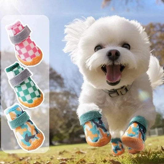 4Pcs Anti-slip Rain Shoes Dog Rubber Boot Dogs Pet Foot Cover Puppy Waterproof Socks Small Medium Dogs Protect The Paw - Annie Paw WearShoes &Boots &SocksAnnie Paw Wear