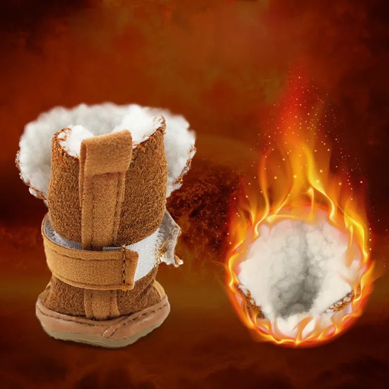 4Pcs Dog Shoes Winter Comfortable Warm Shoes Pet Dog Chihuahua Shoes Boots Outdoor Snow Walking Non-slip Puppy Sneakers - Annie Paw WearShoes &Boots &SocksAnnie Paw Wear