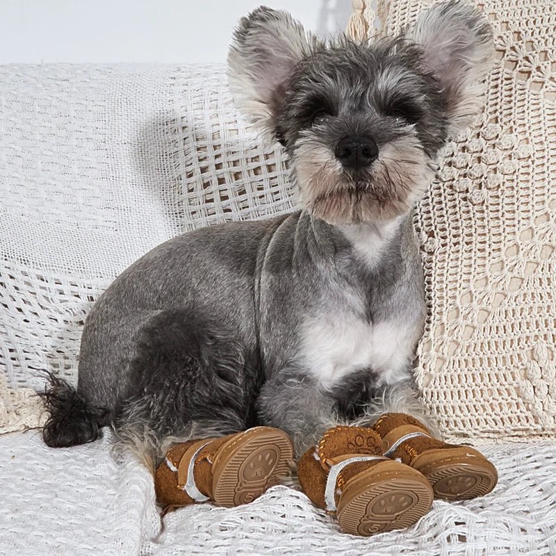 4Pcs Dog Shoes Winter Comfortable Warm Shoes Pet Dog Chihuahua Shoes Boots Outdoor Snow Walking Non-slip Puppy Sneakers - Annie Paw WearShoes &Boots &SocksAnnie Paw Wear