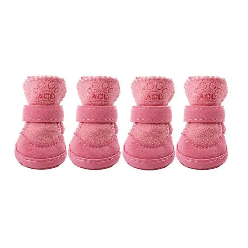 4Pcs/Set Cute Dog Boots Outdoor Snow Walking Non-Slip Puppy Sneakers Snow Boots - Annie Paw WearShoes &Boots &SocksAnniePaw Wear