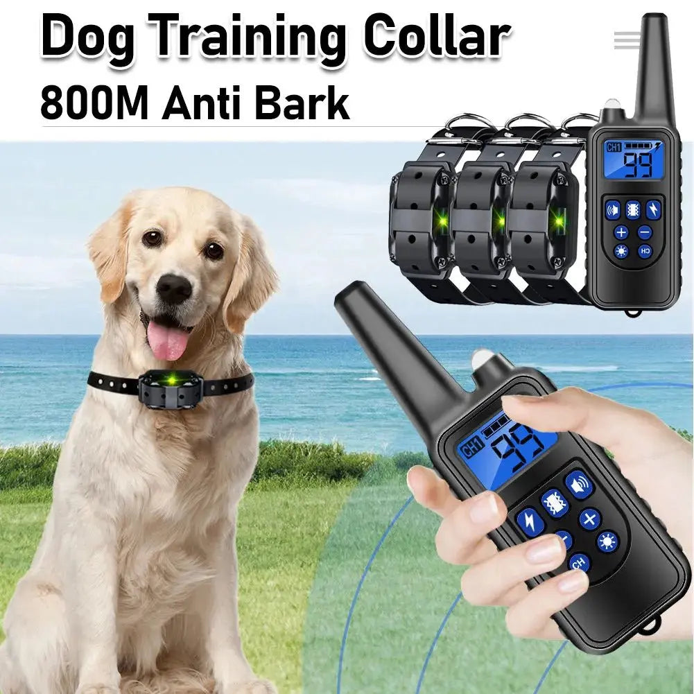 800M Anti Bark Electric Shock Training Rechargeable Dog Barking Control Collar - Annie Paw WearHome Dog AccessoriesAnniePaw Wear