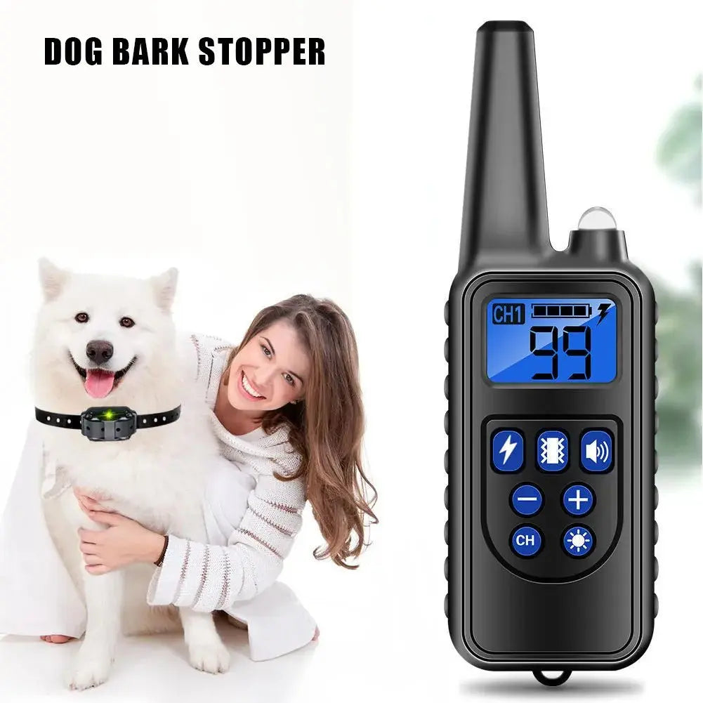800M Anti Bark Electric Shock Training Rechargeable Dog Barking Control Collar - Annie Paw WearHome Dog AccessoriesAnniePaw Wear