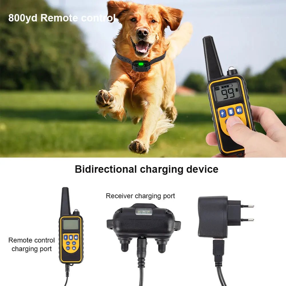 800m Digital Dog Training Collar Waterproof Rechargeable Remote Control Pet with LCD Display for All Size Shock Vibration Sound - Annie Paw WearHome Dog AccessoriesAnnie Paw Wear