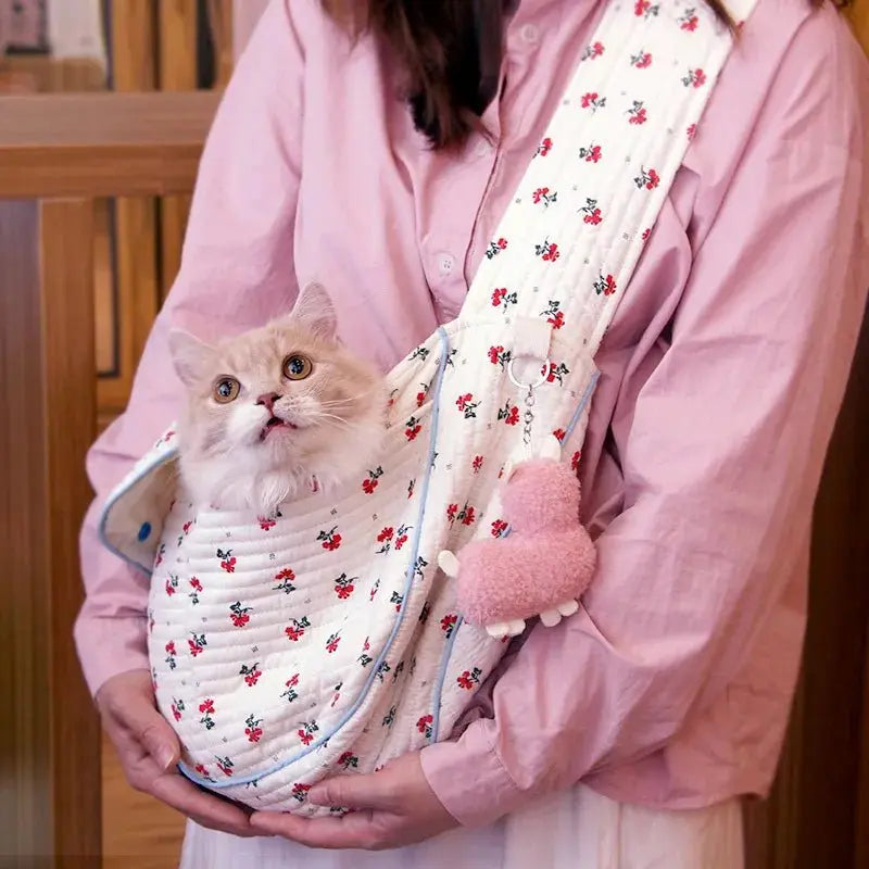 Cat Carrier Bags Puppy Handmade Small Pet Dog Outdoor Travel Handbag Canvas Single Shoulder Bag Tote Shoulder Bag Breathable - Annie Paw WearOutdoor AccessaryAnnie Paw Wear