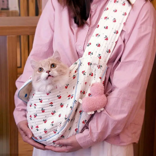 Cat Carrier Bags Puppy Handmade Small Pet Dog Outdoor Travel Handbag Canvas Single Shoulder Bag Tote Shoulder Bag Breathable - Annie Paw WearOutdoor AccessaryAnnie Paw Wear