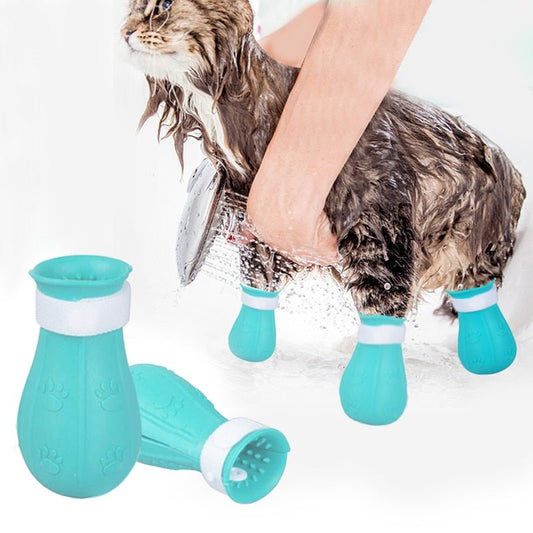 Cat Claw Protector Bath Anti-Scratch Cat Shoes For Cat Adjustable Pet Bath Wash Boots Cat Paw Nail Cover Pet Grooming Supplies - Annie Paw WearShoes &Boots &SocksAnniePaw Wear
