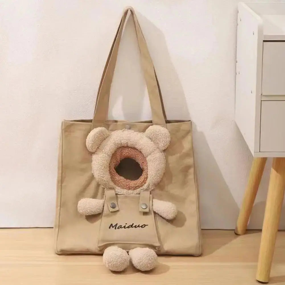 Cat Dog Carrier Bag Canvas Tote Outdoor Transport One Shoulder Bag for Small Dogs Handbag Pouch Puppy Carrier Travel Pet Carrier - Annie Paw WearOutdoor AccessaryAnnie Paw Wear