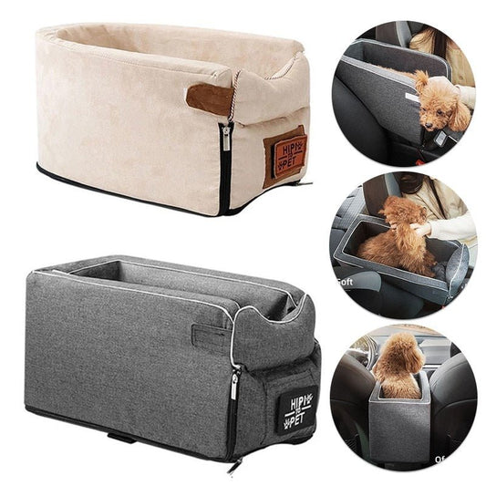 Central Control Dog Car Seat: Portable Bed & Safe Travel Carrier for Small Dogs & Cats-7 days delivery - Annie Paw WearCar AccessaryAnniePaw Wear