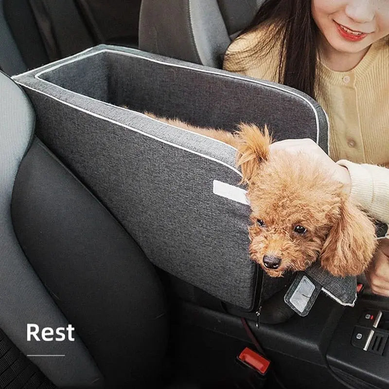 Central Control Dog Car Seat: Portable Bed & Safe Travel Carrier for Small Dogs & Cats-7 days delivery - Annie Paw WearCar AccessaryAnniePaw Wear
