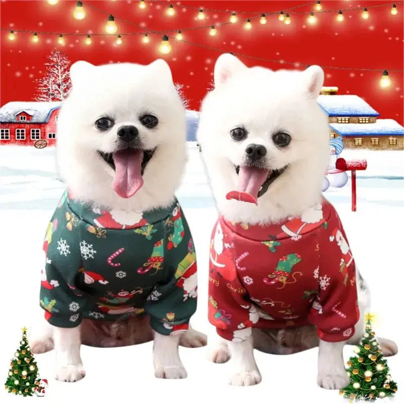 Christmas Dog Sweatershirt Soft Velvet Warm Breathable Outfit for Small to Medium Dogs and Cats - Annie Paw WearcostumesAnniePaw Wear