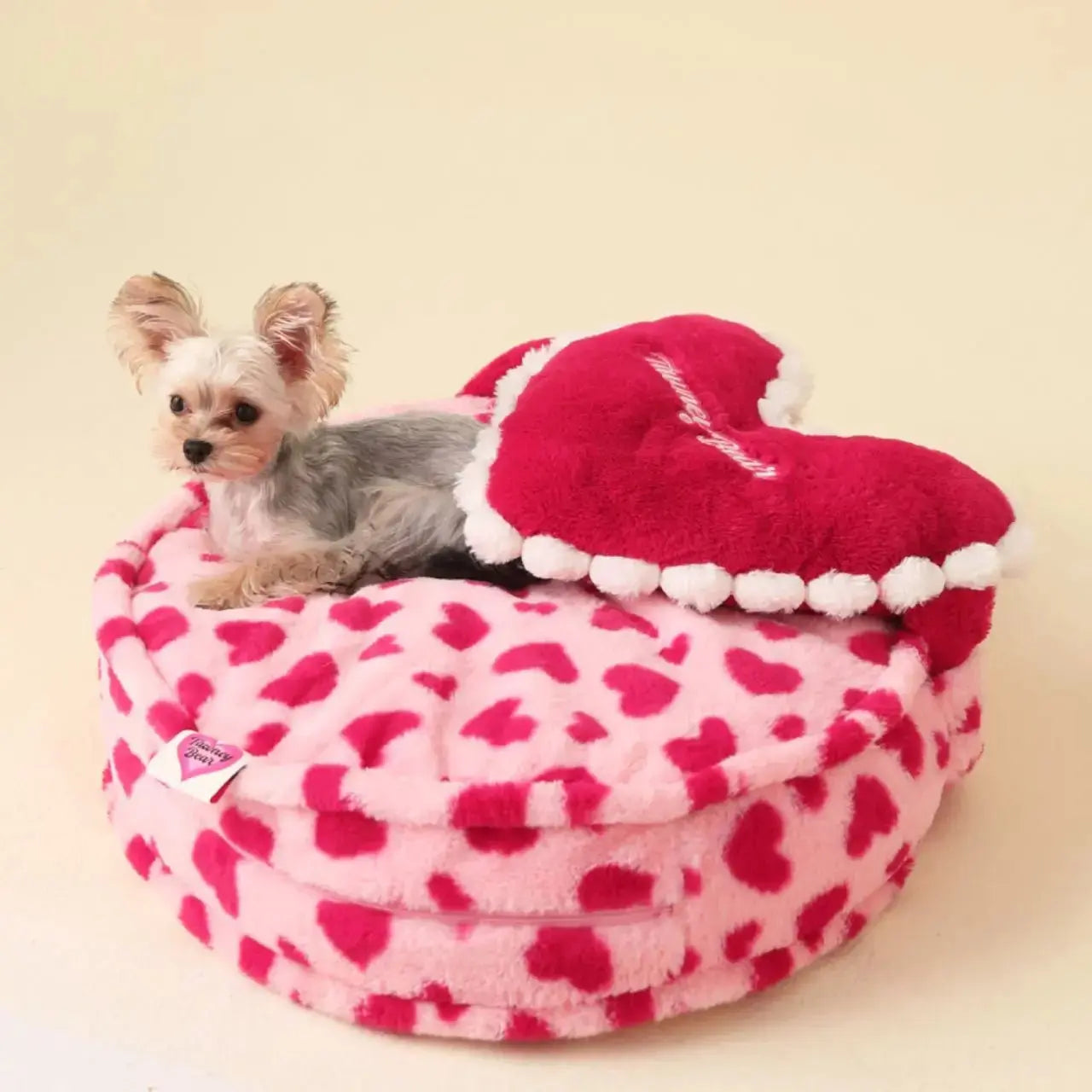 Coffee / Pink Barbie Heart Pattern with Pillow Four Seasons Universal Large Dog & Cat Bed Perfect for Multi-Dog and Large Dog Families Comfortable & Washable - Annie Paw WearHome Dog AccessoriesAnnie Paw Wear