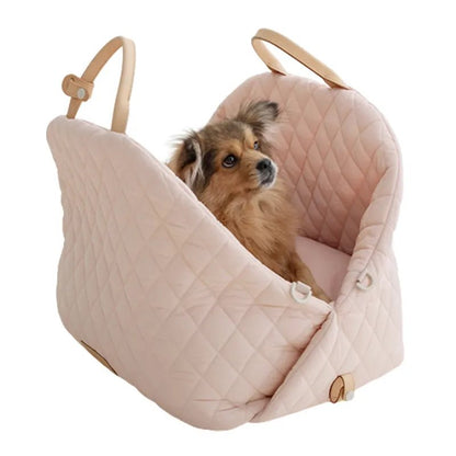 Dog Carrier Luxury Car Seat Handbag Outdoor Portable Washable Travel Bed For Small Cat Dog with Seat Belt - Annie Paw WearOutdoor AccessaryAnnie Paw Wear
