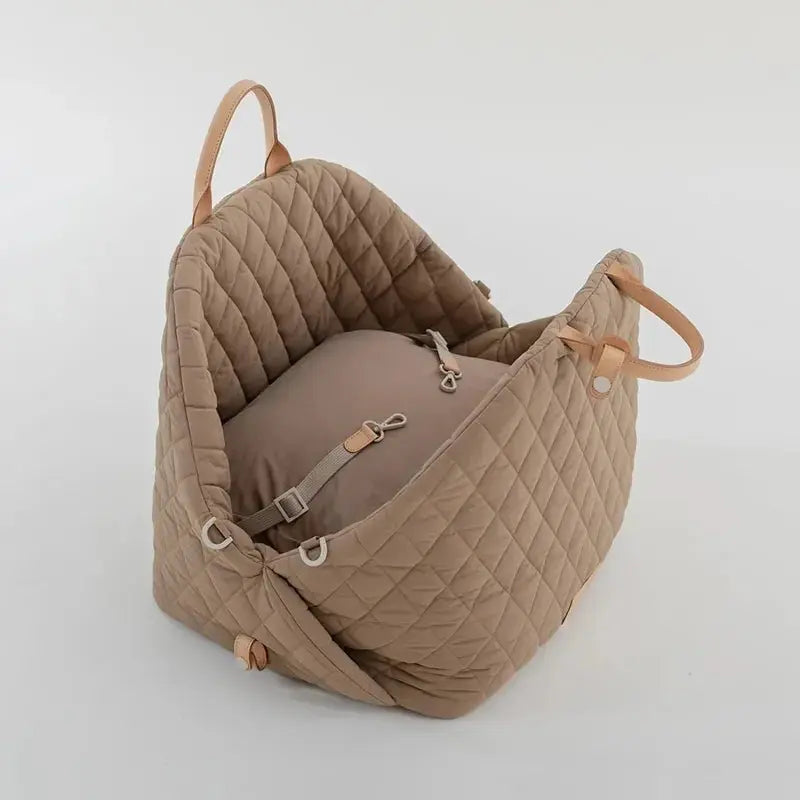 Dog Carrier Luxury Car Seat Handbag Outdoor Portable Washable Travel Bed For Small Cat Dog with Seat Belt - Annie Paw WearOutdoor AccessaryAnnie Paw Wear