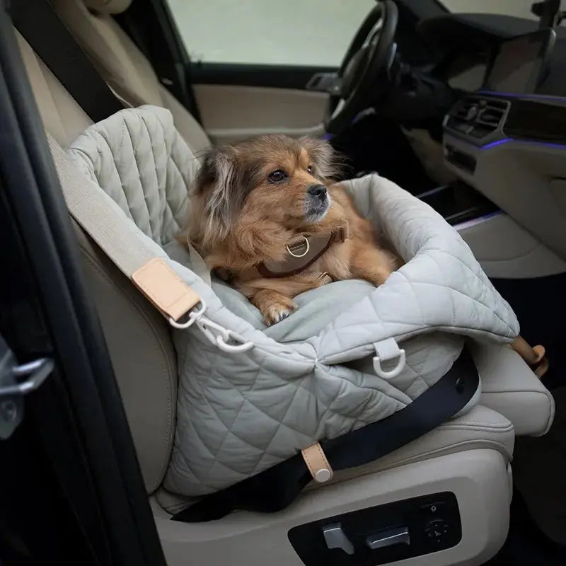 Dog Carrier Luxury Car Seat Handbag Outdoor Portable Washable Travel Bed For Small Cat Dog with Seat Belt - Annie Paw WearOutdoor AccessaryAnnie Paw Wear
