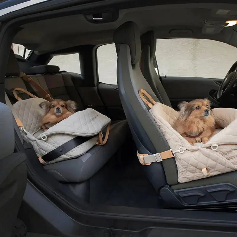 Dog Carrier Luxury Car Seat Handbag Outdoor Portable Washable Travel Bed For Small Cat Dog with Seat Belt - Annie Paw WearOutdoor AccessaryAnnie Paw Wear