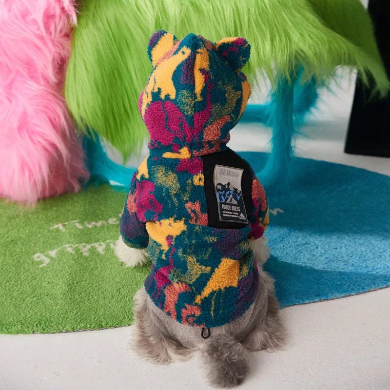 Dog Clothes for Small Dogs Winter Thick Fleece Warm Jacket Fashion Camouflage French Bulldog Coats - Annie Paw WearWinter OutwearAnnie Paw Wear