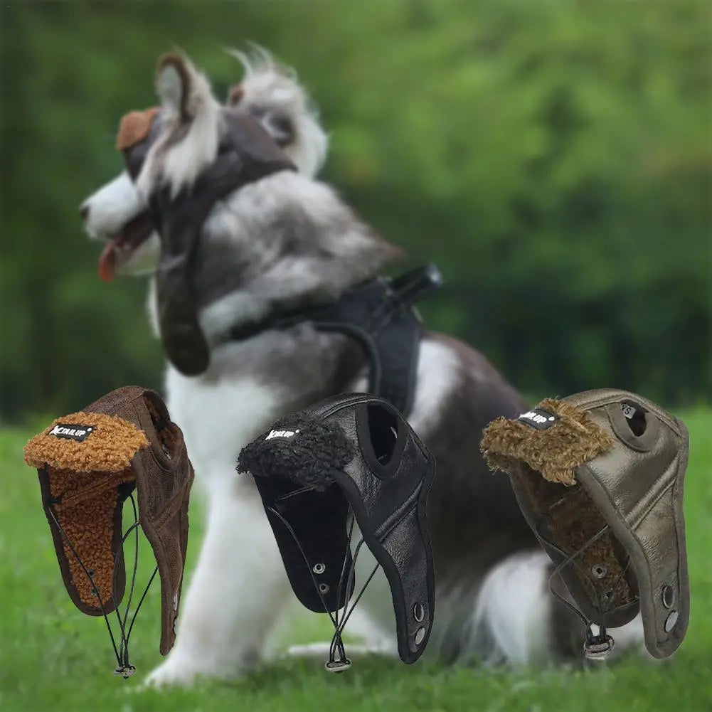 Dog Pilot Leather Winter Cap Cosplay Accessories Cute Headgears Windproof Hat for Cat Puppy - Annie Paw WearWinter OutwearAnniePaw Wear