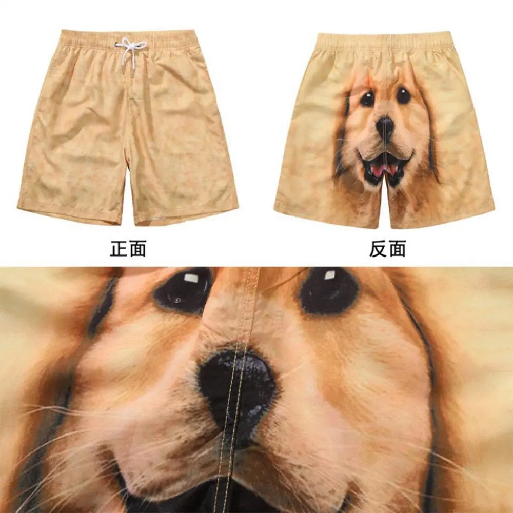 Dog Print Shorts Funny Shorts Swimwear Bathing Suit Beach Shorts Summer - Annie Paw WearcostumesAnniePaw Wear