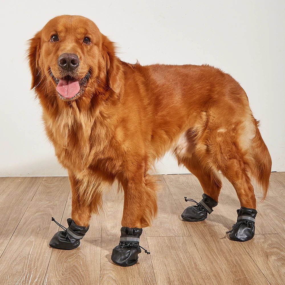 Dog Shoes For Large Dogs Outdoor Reflective Waterproof Anti-Slip Leather Boots Golden Retriever Husky Big Pet Training Supplies - Annie Paw WearShoes &Boots &SocksAnnie Paw Wear