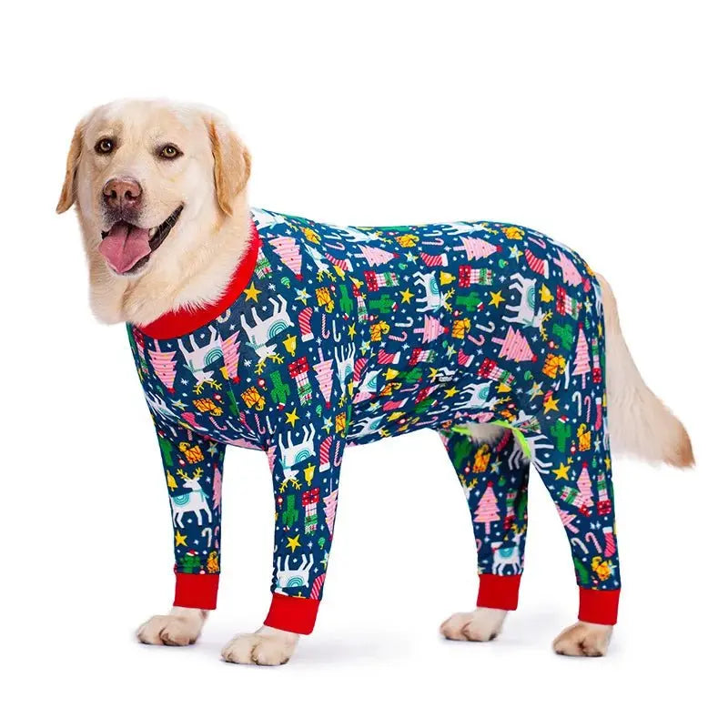 Dog Soft Cozy Jumpsuit Anti lick Recovery Suit Full Covered Belly Pajamas for Medium Large Dogs - Annie Paw WearHome Dog WearAnniePaw Wear