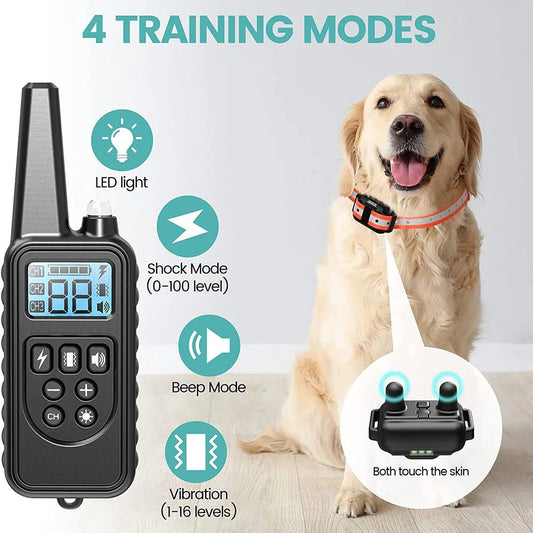 Electric Dog Training Collar Detachable Bark Rechargeable Anti Barking Shock Vibration Collar for All Dogs Pet with Clicker - Annie Paw WearHome Dog AccessoriesAnnie Paw Wear