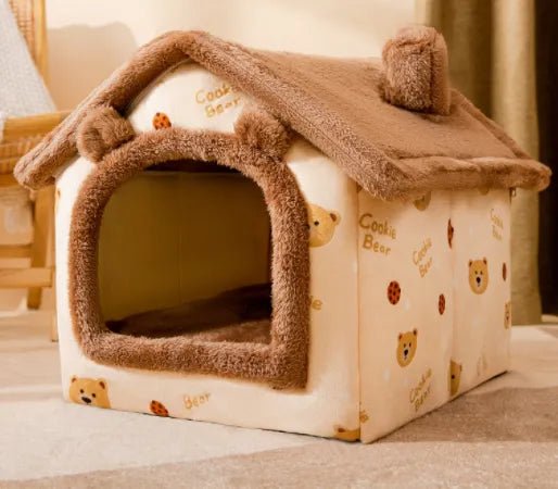 Foldable Dog House Pet Cat Bed Winter Dog Villa Sleep Kennel Removable Nest Warm Enclosed Cave Sofa Pets Supplies - Annie Paw WearHome Dog AccessoriesAnnie Paw Wear