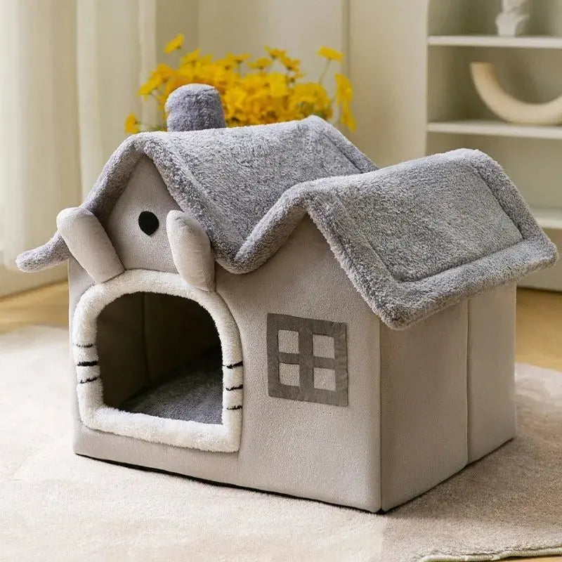 Foldable Dog House Pet Cat Bed Winter Dog Villa Sleep Kennel Removable Nest Warm Enclosed Cave Sofa Pets Supplies - Annie Paw WearHome Dog AccessoriesAnnie Paw Wear