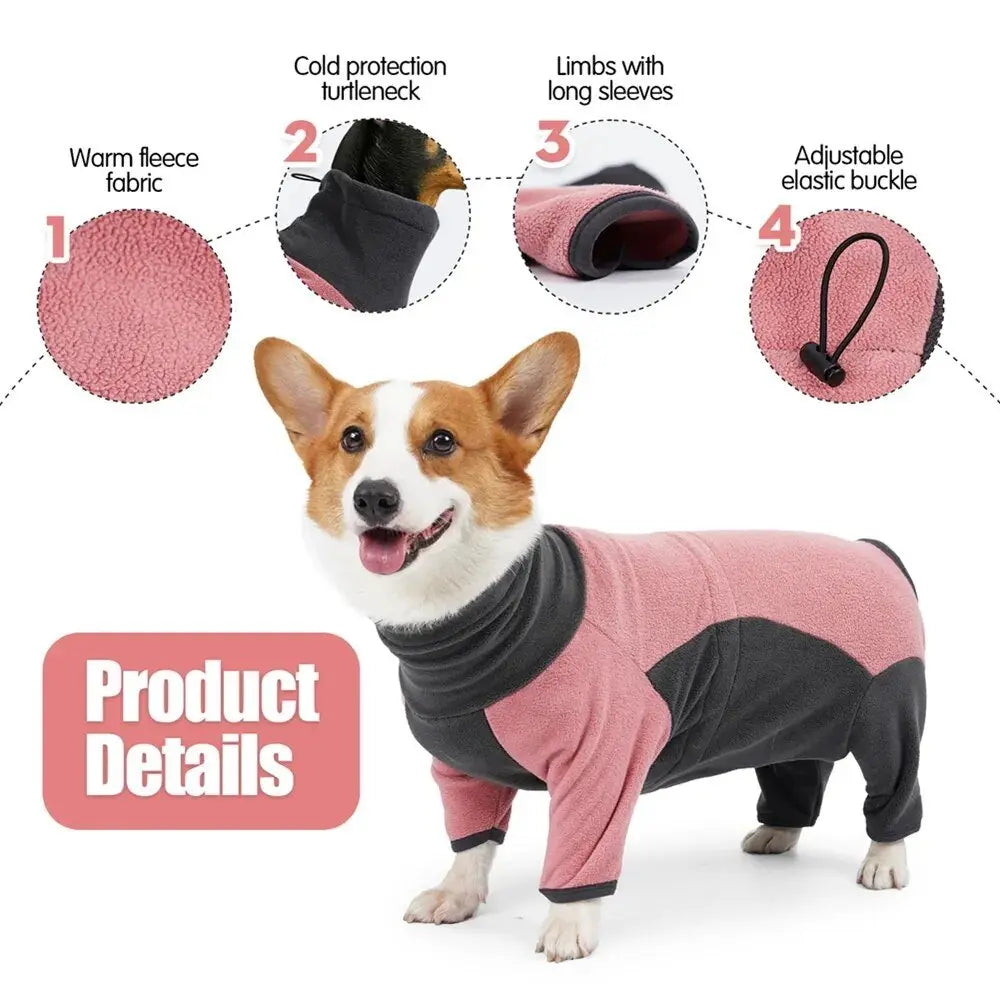 Four Legs Post-Surgery Dog Suit Fleece Pajamas Anti-lick - Annie Paw WearHome Dog WearAnniePaw Wear