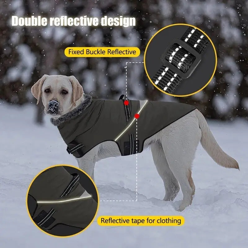 Furry Collar Winter Waterproof Snowproof Windbreaker Harness Coats - Annie Paw WearWinter OutwearAnniePaw Wear