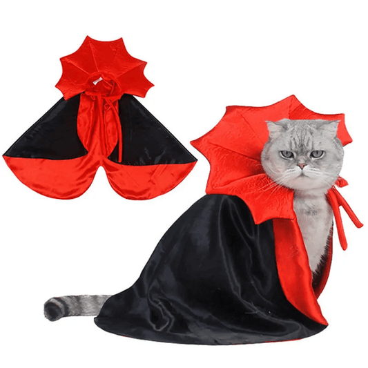 Halloween Vampire Pet Costume: Soft Polyester Cape for Cats & Small Dogs - Perfect for Spooky Photoshoots & Parties - Annie Paw WearcostumesAnniePaw Wear