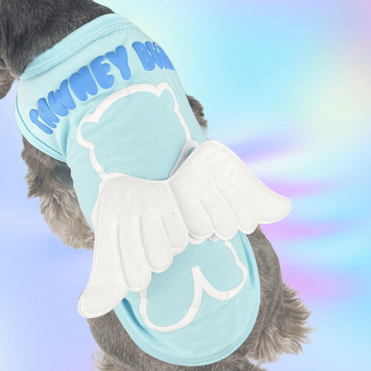 Heavenly Bear Pup Vest with Wings in Pink and Blue Cute Comfortable Stretchy - Annie Paw WearSummer OutwearAnniePaw Wear