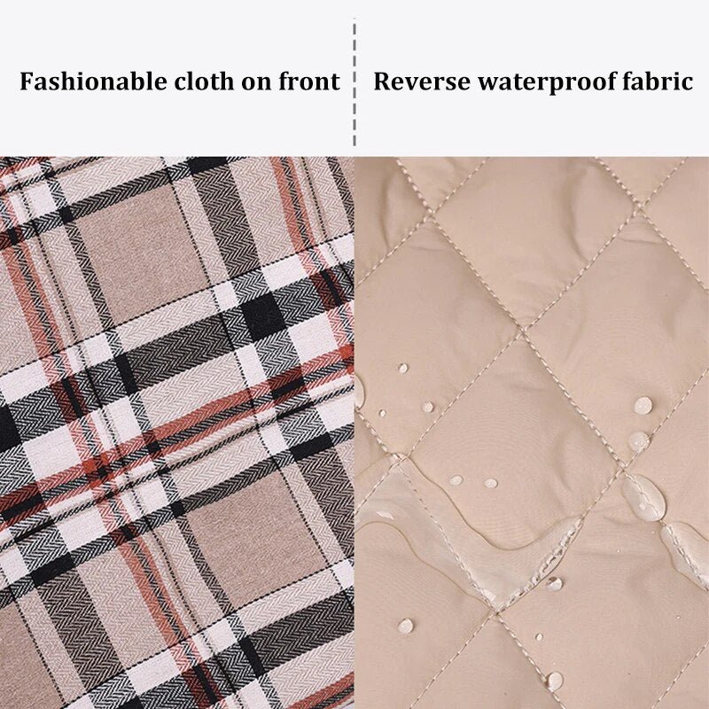 Highland Hound Dual Elegance: Plaid & Solid Turtleneck - Annie Paw WearWinter OutwearAnniePaw Wear