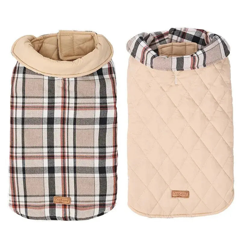 Highland Hound Dual Elegance: Plaid & Solid Turtleneck - Annie Paw WearWinter OutwearAnniePaw Wear