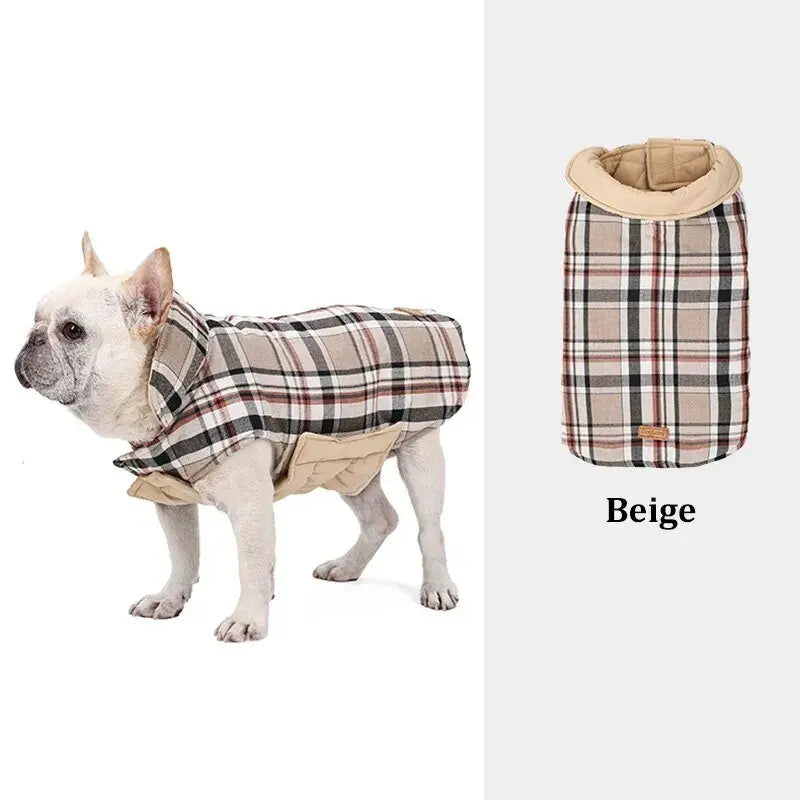 Highland Hound Dual Elegance: Plaid & Solid Turtleneck - Annie Paw WearWinter OutwearAnniePaw Wear