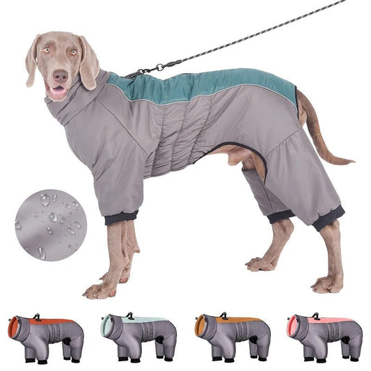 Medium Large Dogs Four Legs Thick Waterproof Windbreaker Jackets - Annie Paw WearWinter OutwearAnniePaw Wear