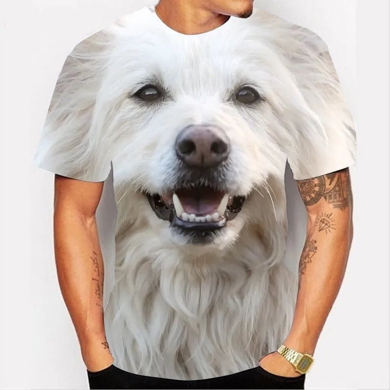 Men's T-shirt With Dog Graphic 3D Full Print Pet Dog Men Clothing Summer Short Sleeve Casual Oversized Tee Shirt Fashion Tops - Annie Paw WearHome Dog WearAnnie Paw Wear