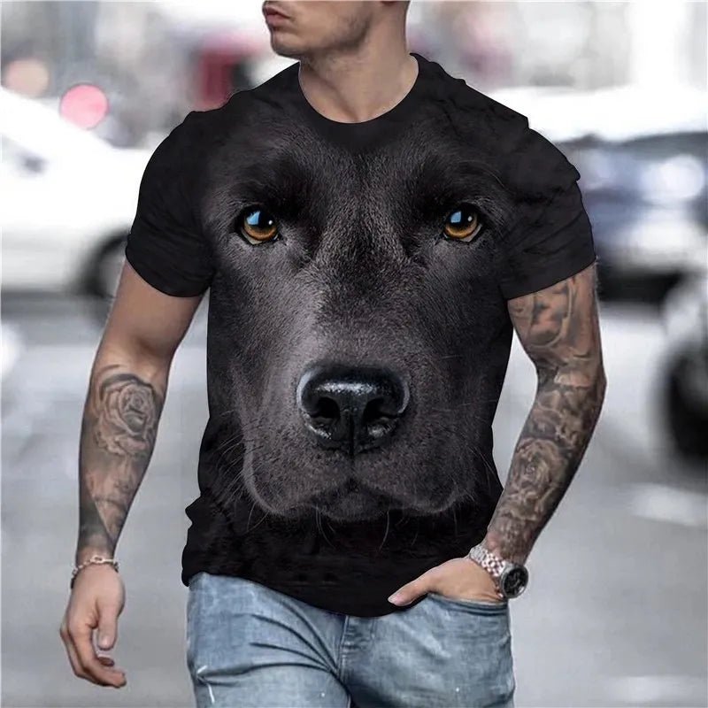 Men's T-shirt With Dog Graphic 3D Full Print Pet Dog Men Clothing Summer Short Sleeve Casual Oversized Tee Shirt Fashion Tops - Annie Paw WearHome Dog WearAnnie Paw Wear