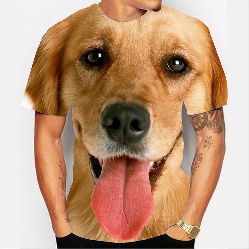 Men's T-shirt With Dog Graphic 3D Full Print Pet Dog Men Clothing Summer Short Sleeve Casual Oversized Tee Shirt Fashion Tops - Annie Paw WearHome Dog WearAnnie Paw Wear