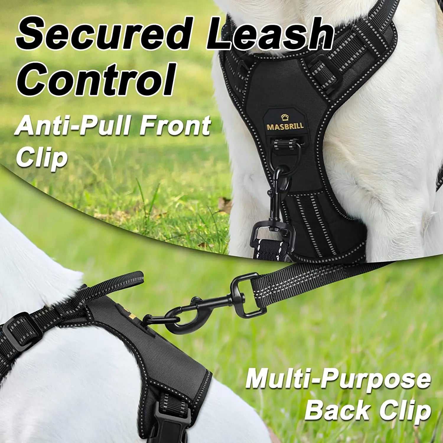 No Pull Dog Harness: Breathable Reflective for Outdoor Training Small to Large Dogs - Annie Paw WearCollar & LeashAnniePaw Wear