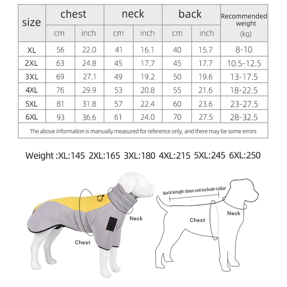 Padded Vest Dog Jacket Reflective Dog Winter Coat Windproof Warm Winter Dog Jacket Comfortable Dog Apparel for Cold Weather - Annie Paw WearWinter OutwearAnniePaw Wear