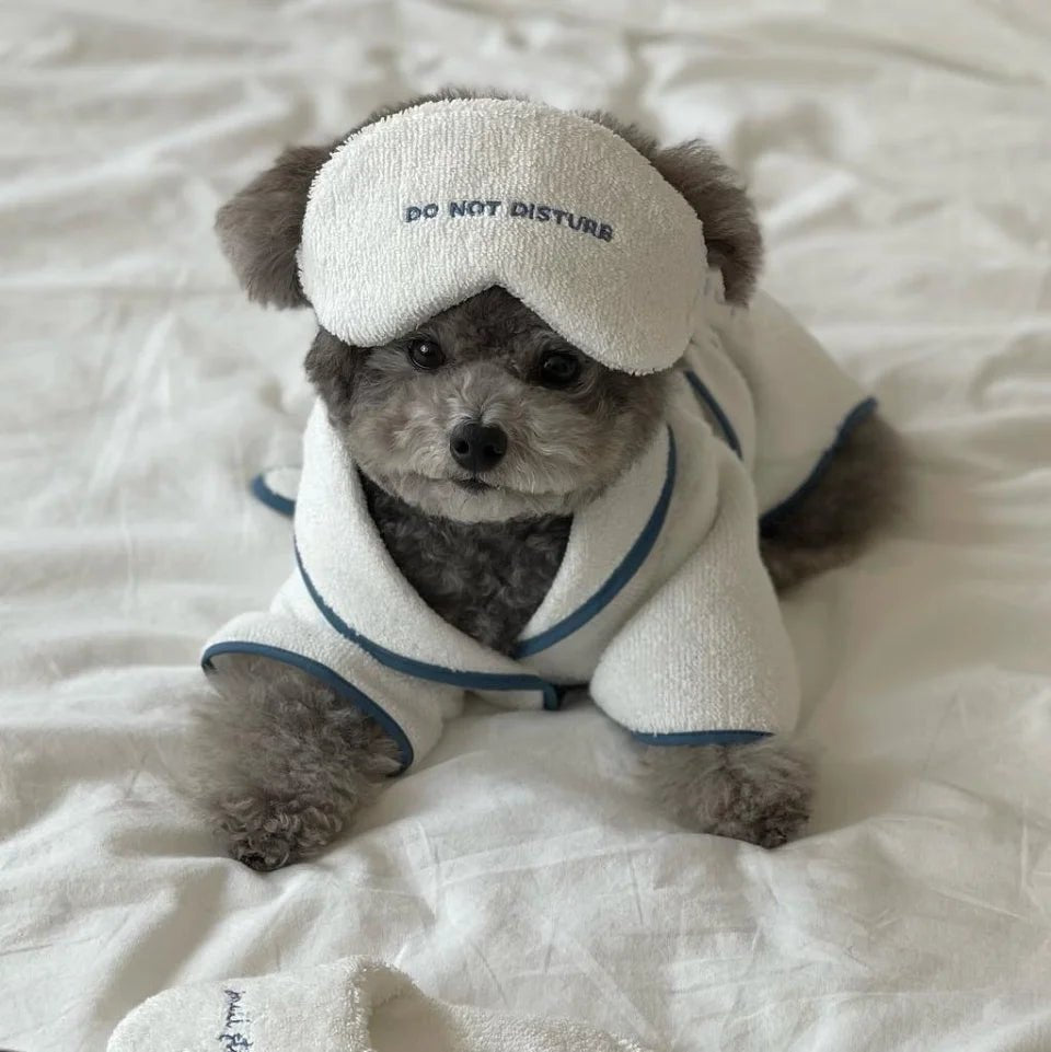 Pet Bathrob Dog Pajamas Sleeping Clothes Soft Pet Bath Drying Towel Dog Robe Warm Pajamas for Puppy Dogs Shower Clothes - Annie Paw WearHome Dog WearAnnie Paw Wear