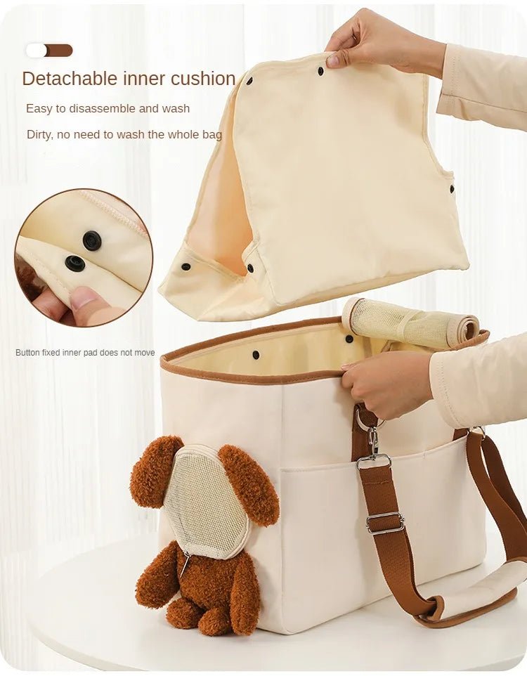 Anniepaw Pet Carrier Shoulder Bag for Small Medium Dogs Travel Diagonal Handbag Basket AnniePaw Wear